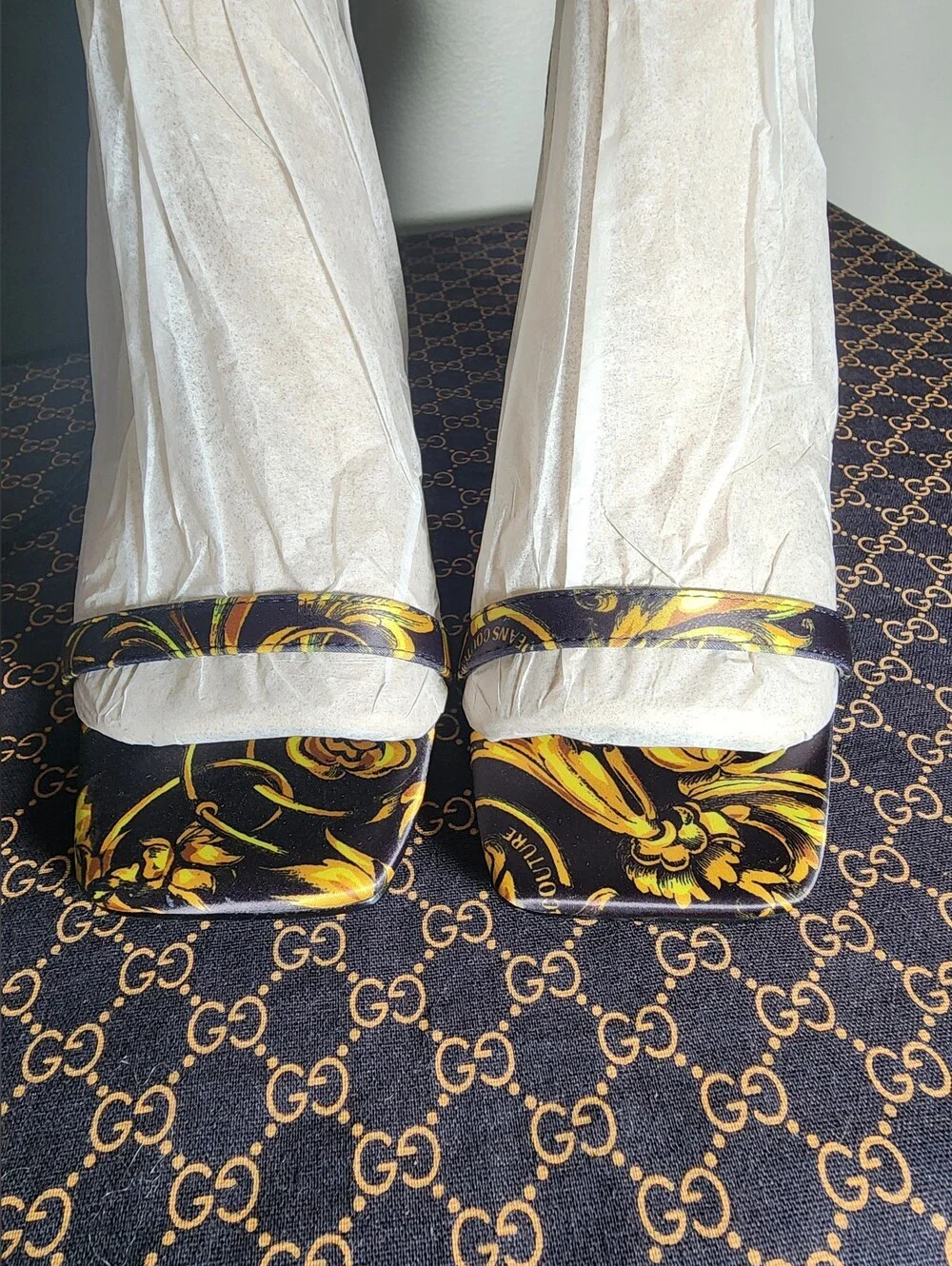 AUTHENTIC Versace Jeans Couture Baroque Heels | Size 6 | Brand New | Dust Bag - Picture 10 of 16